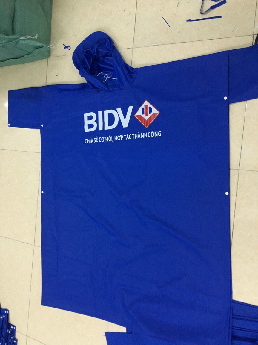 áo mưa in logo BIDV
