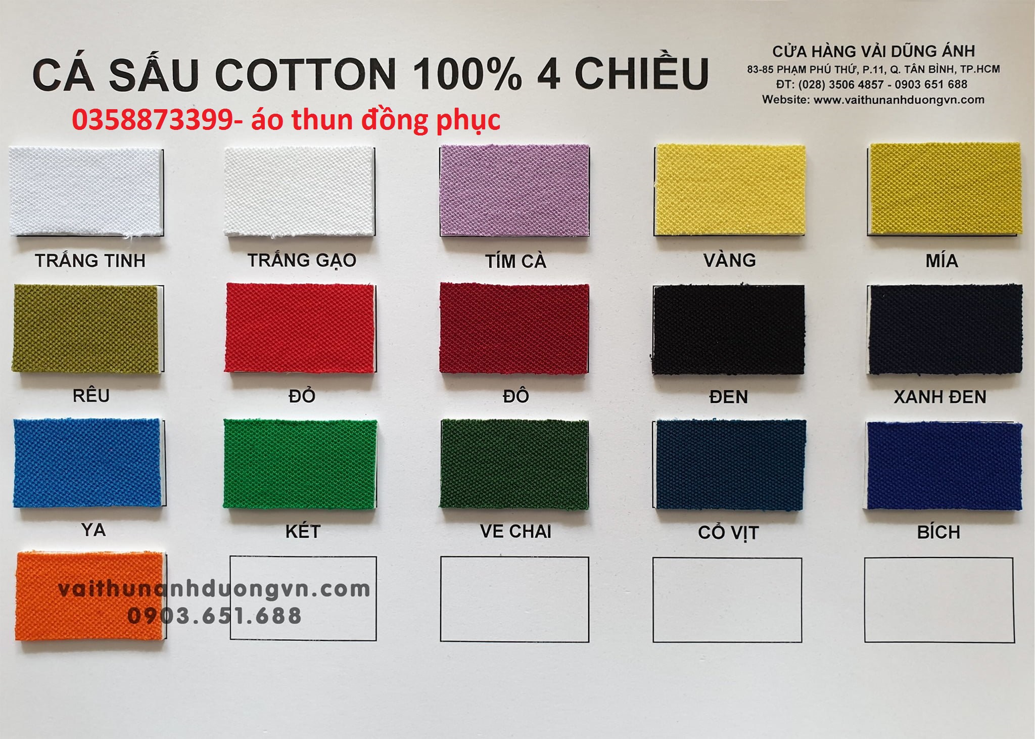 bảng màu cá sấu cotton 100% 4 chiều