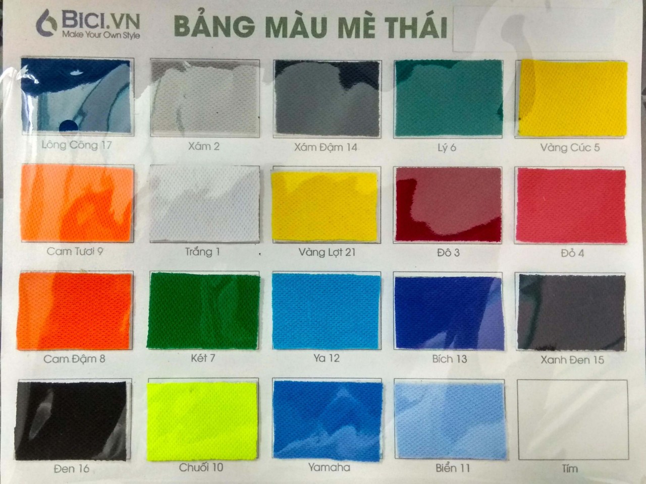 bảng màu vải thun mè thái