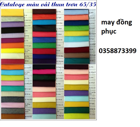 bảng màu thun cotton 65/35 4 c - Công Ty Rồng Xanh Q12